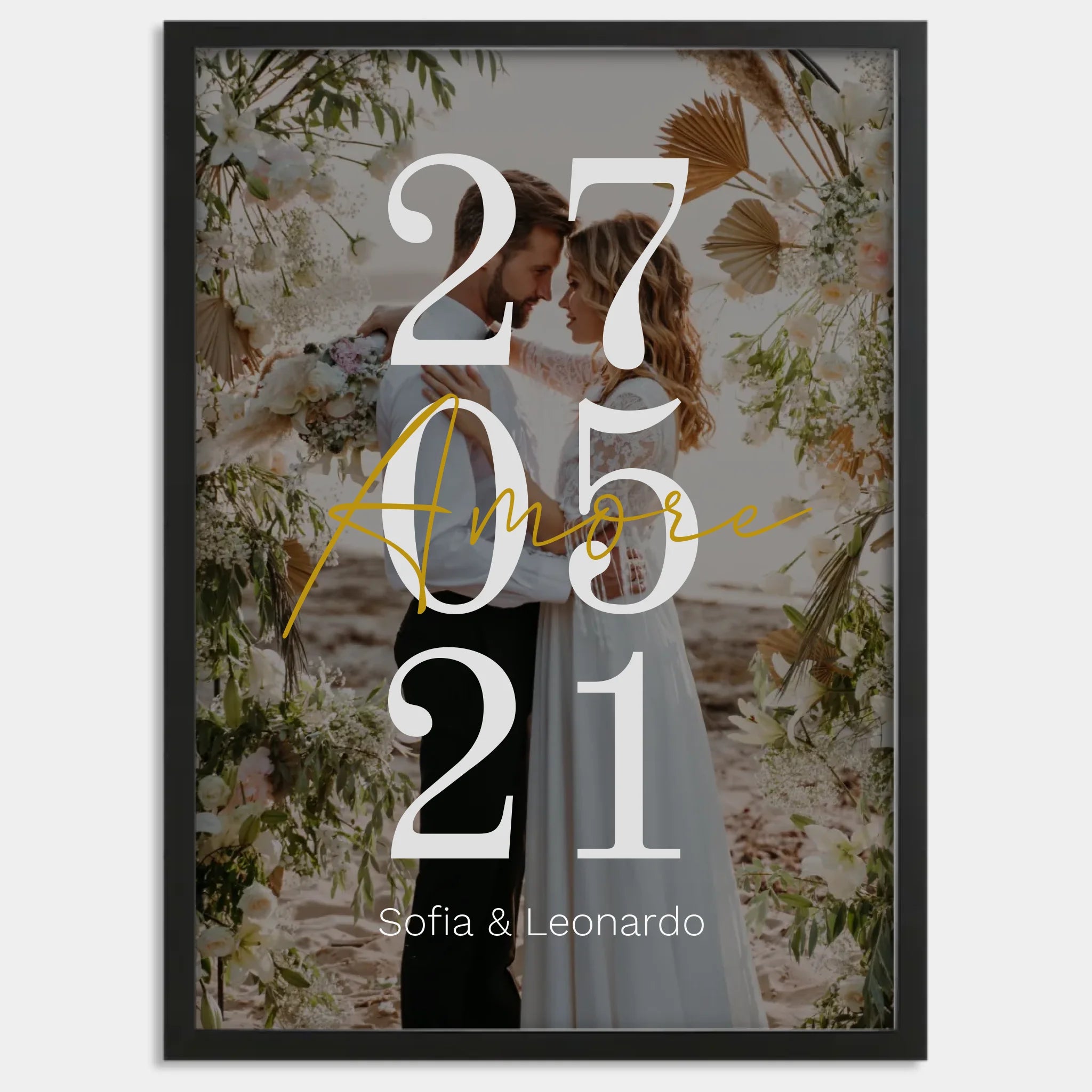 Cadre bois noir personnalisé cadeau