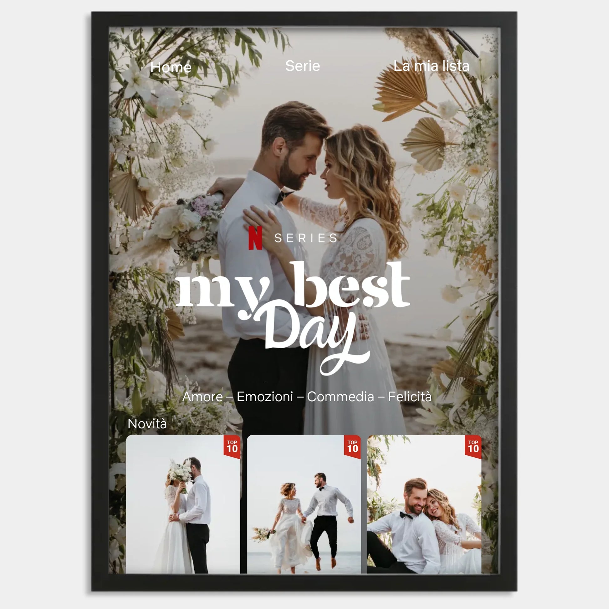 Cadre bois noir personnalisé cadeau