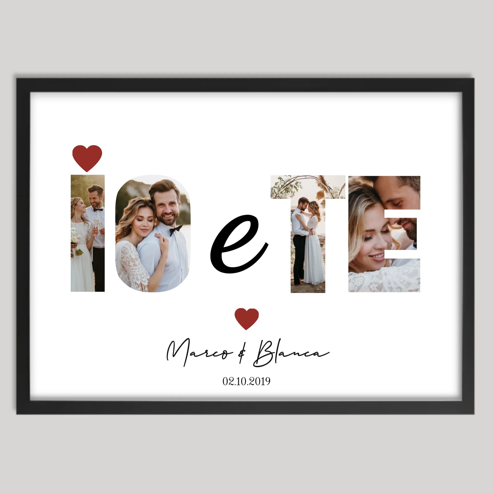 Cadre noir personnalisé cadeau