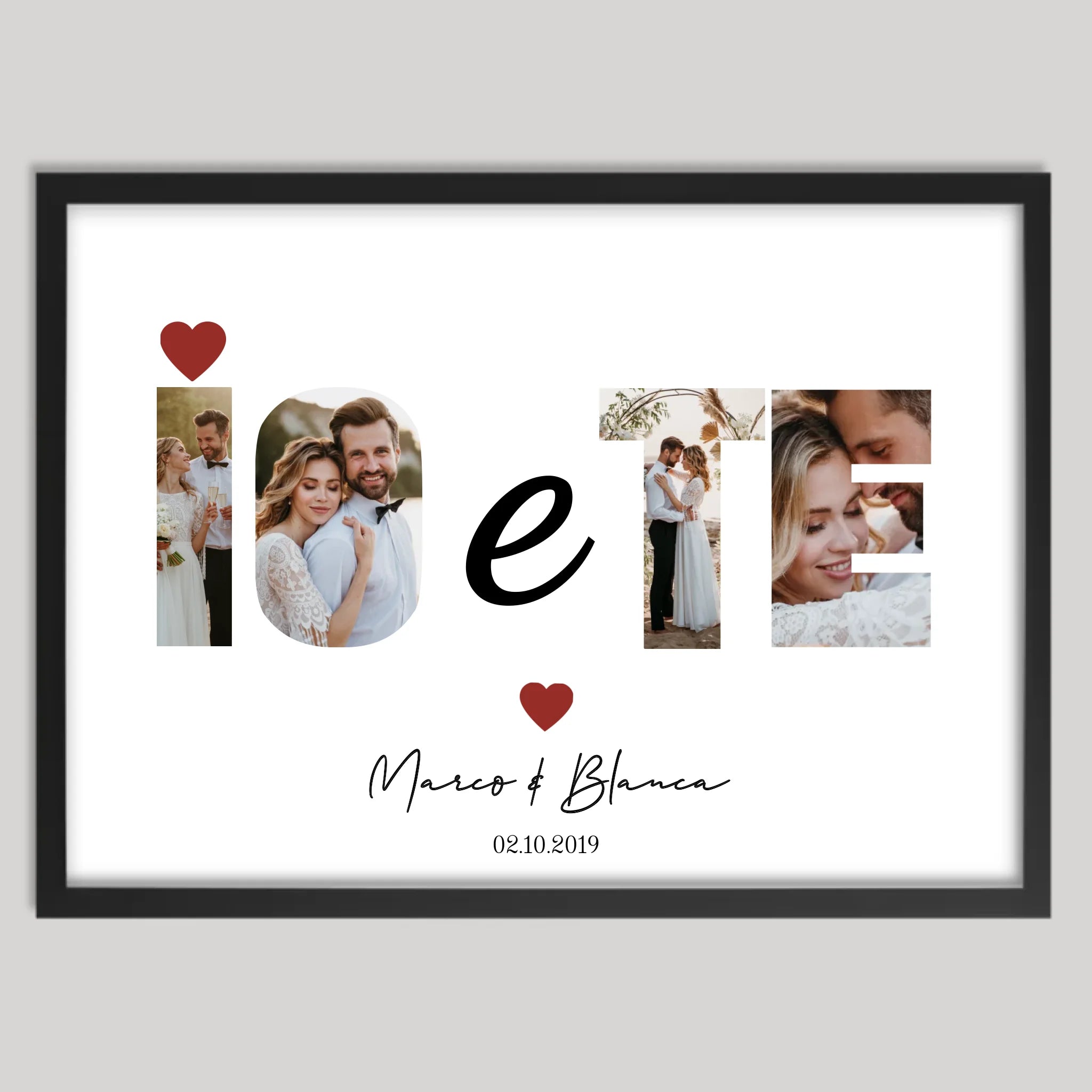 Cadre noir personnalisé cadeau