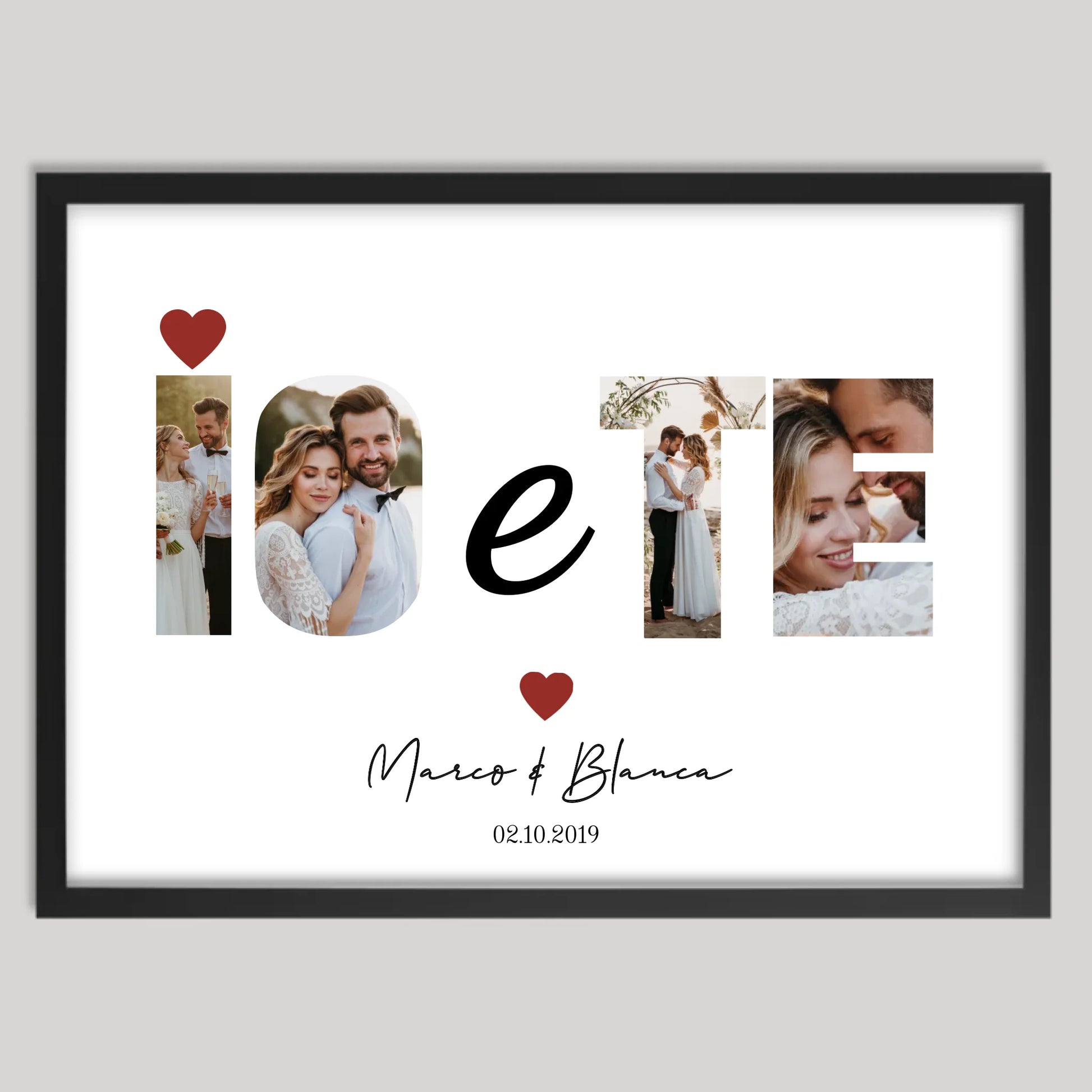 Cadre noir personnalisé cadeau