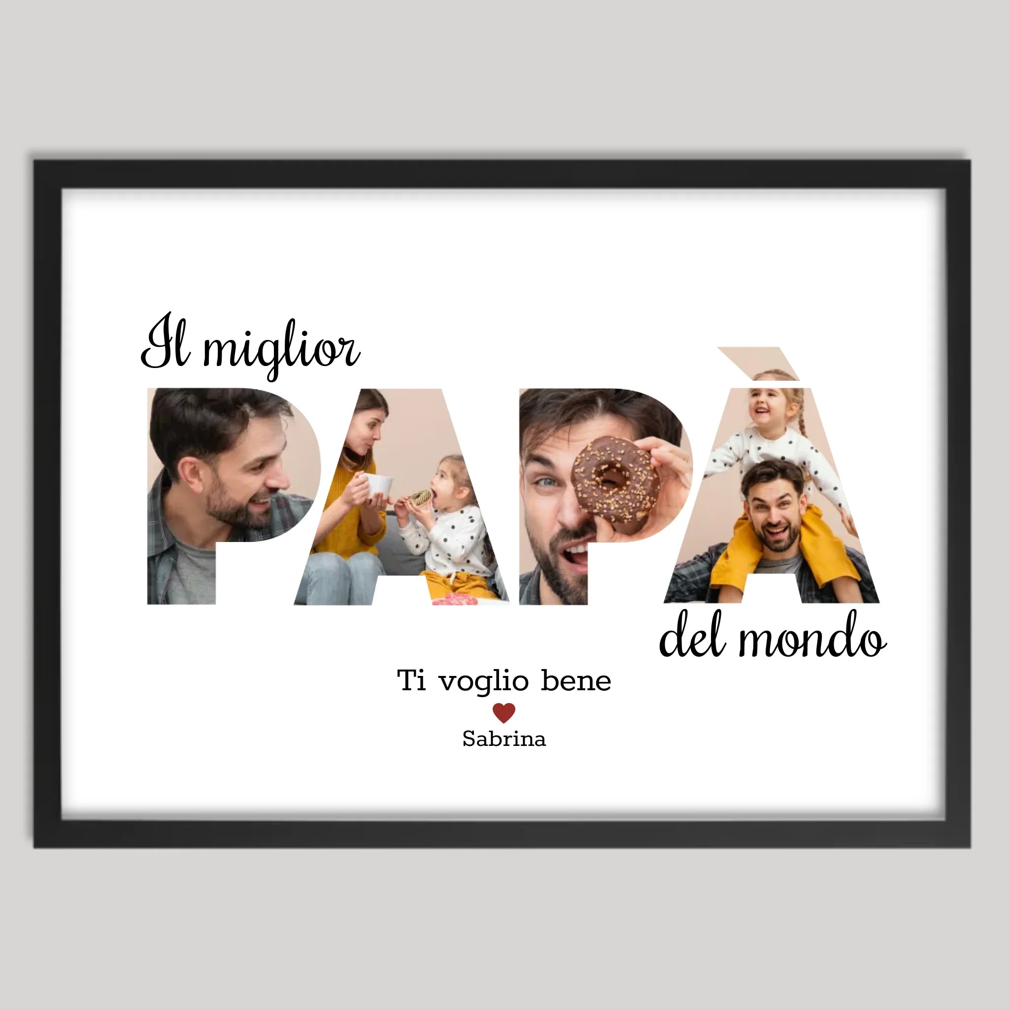 Cadre noir personnalisé cadeau