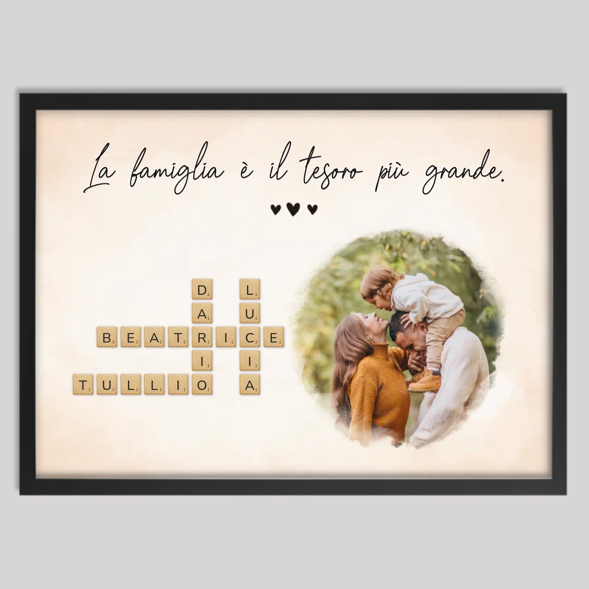 Cadre noir personnalisé cadeau