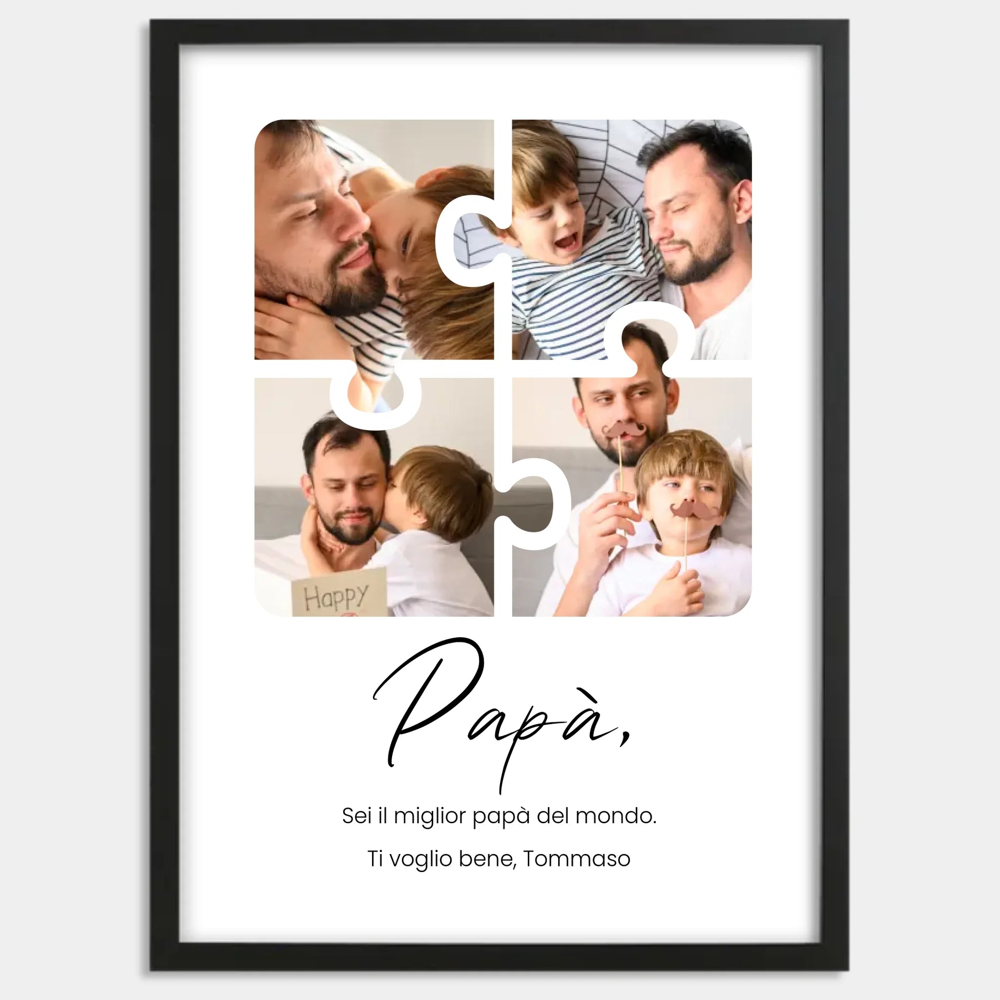 Cadre bois noir personnalisé cadeau