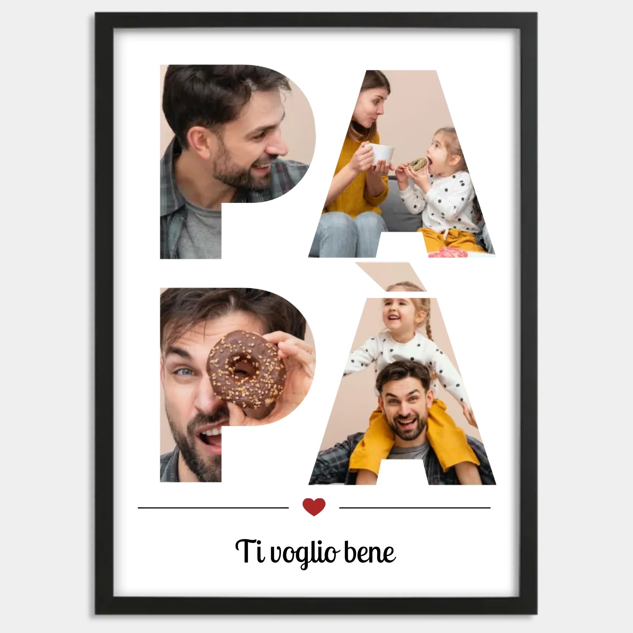 Cadre bois noir personnalisé cadeau