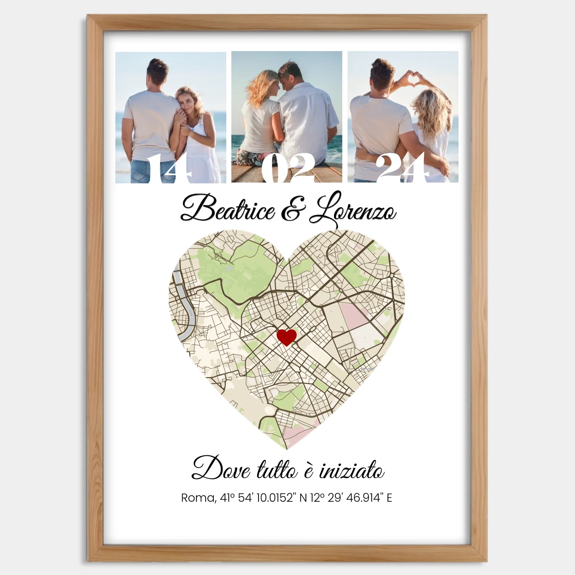 Cadre bois personnalisé cadeau