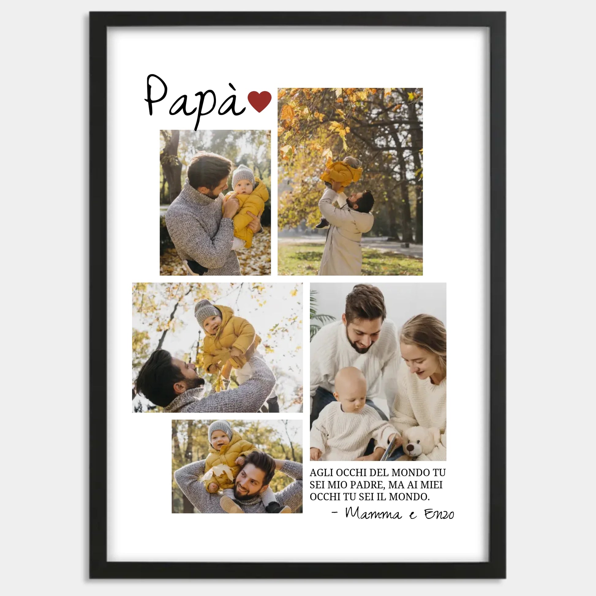 Cadre bois noir personnalisé cadeau