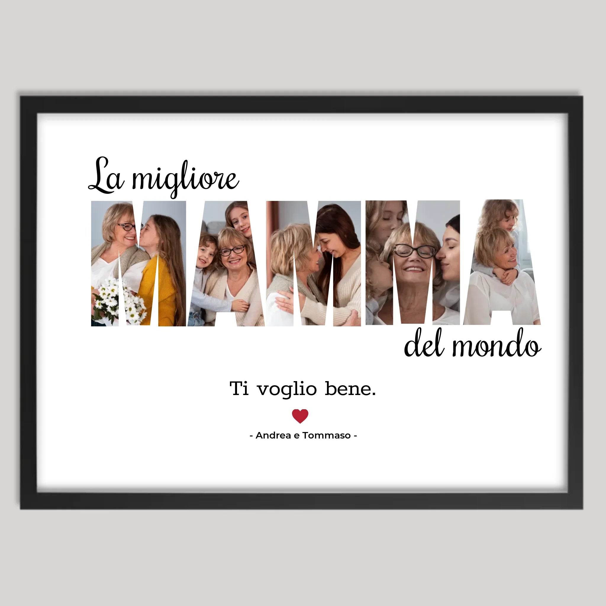 Cadre noir personnalisé cadeau