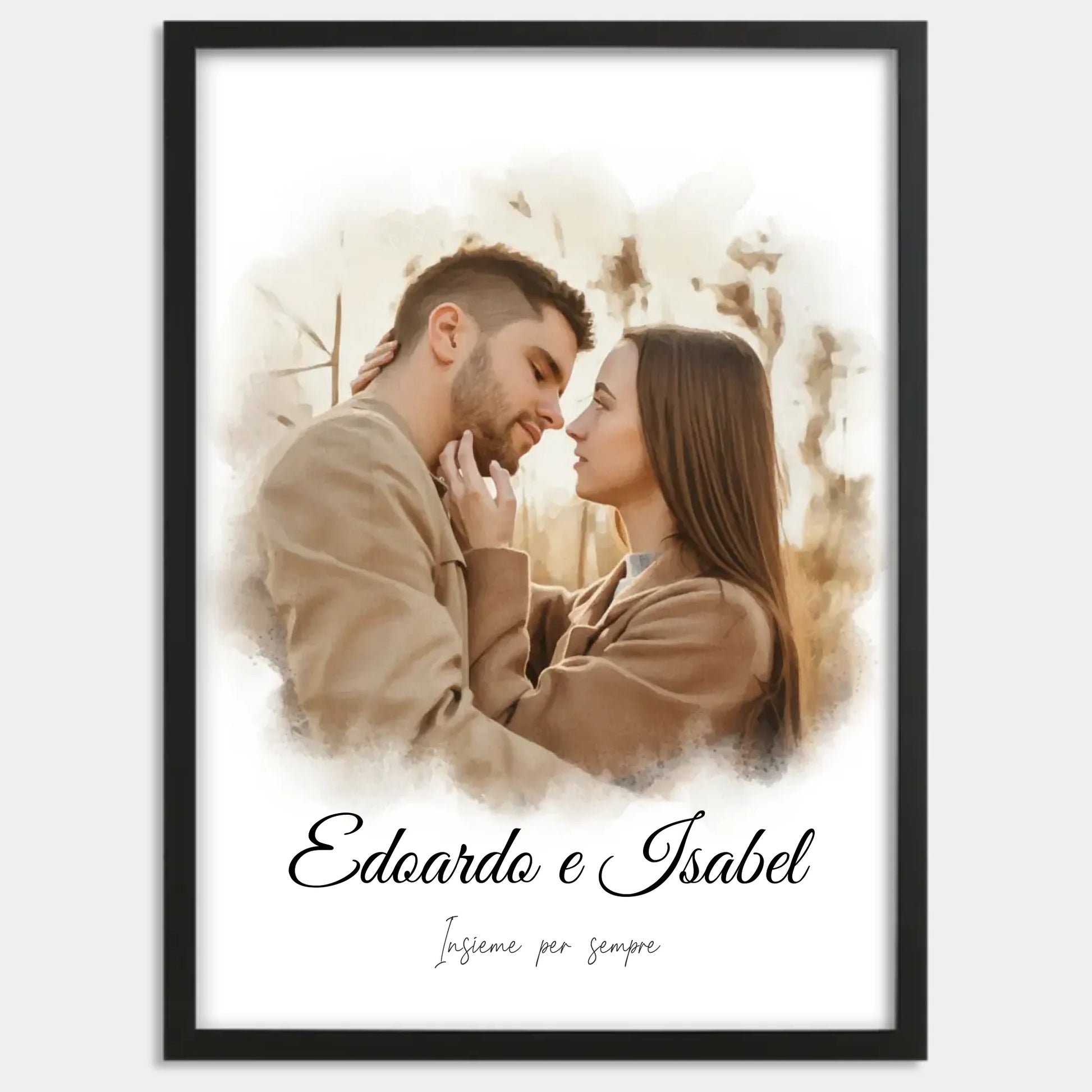 Cadre bois noir personnalisé cadeau