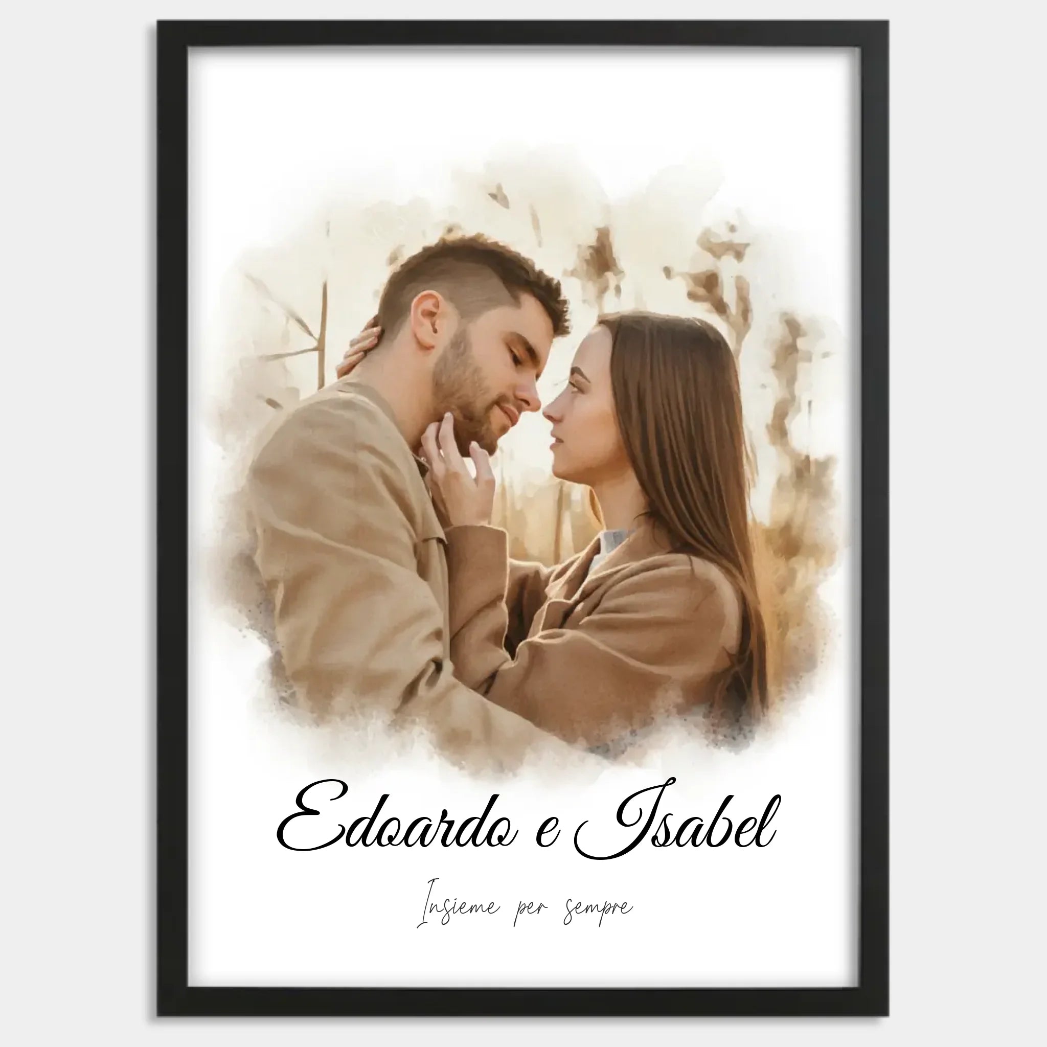 Cadre bois noir personnalisé cadeau