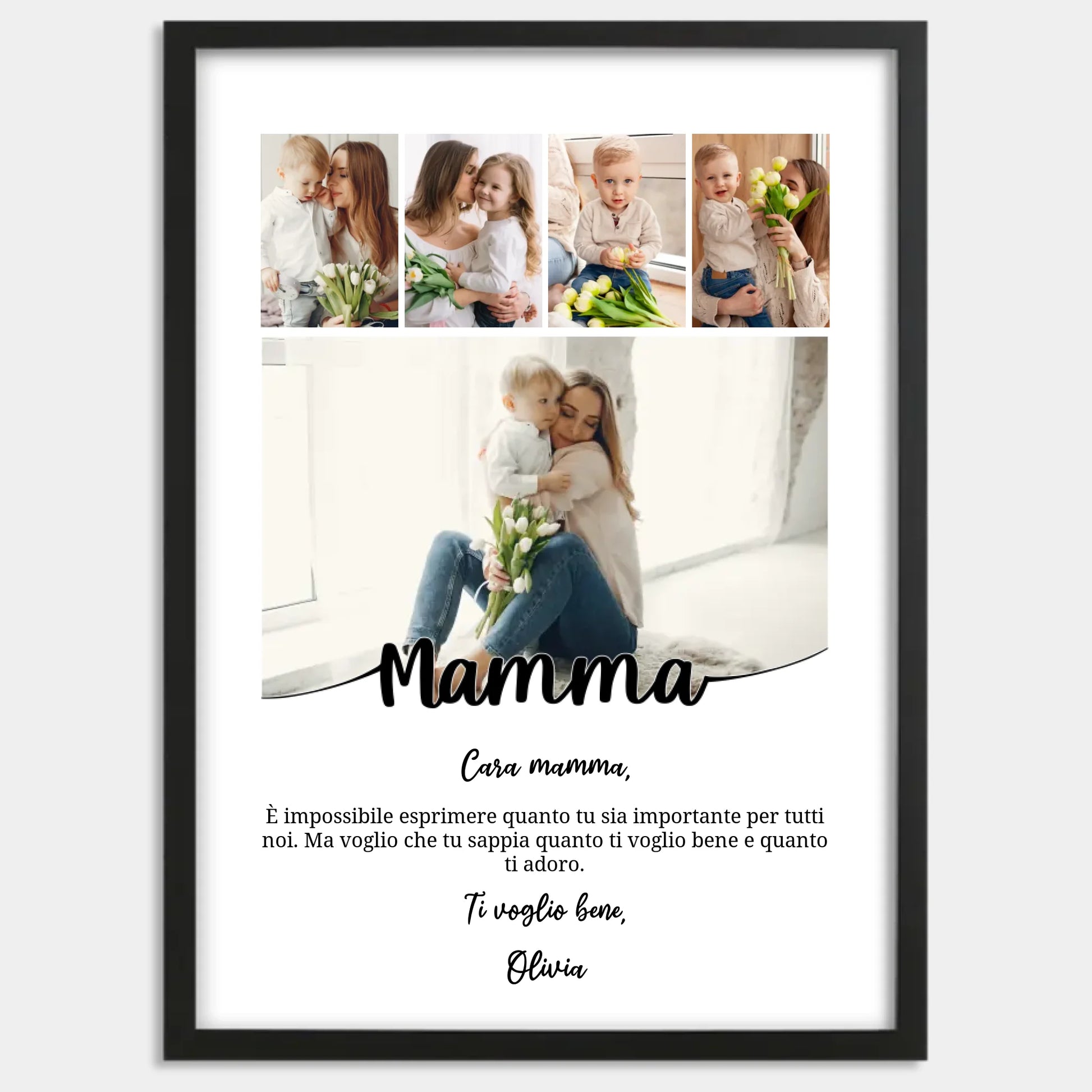 Cadre bois noir personnalisé cadeau