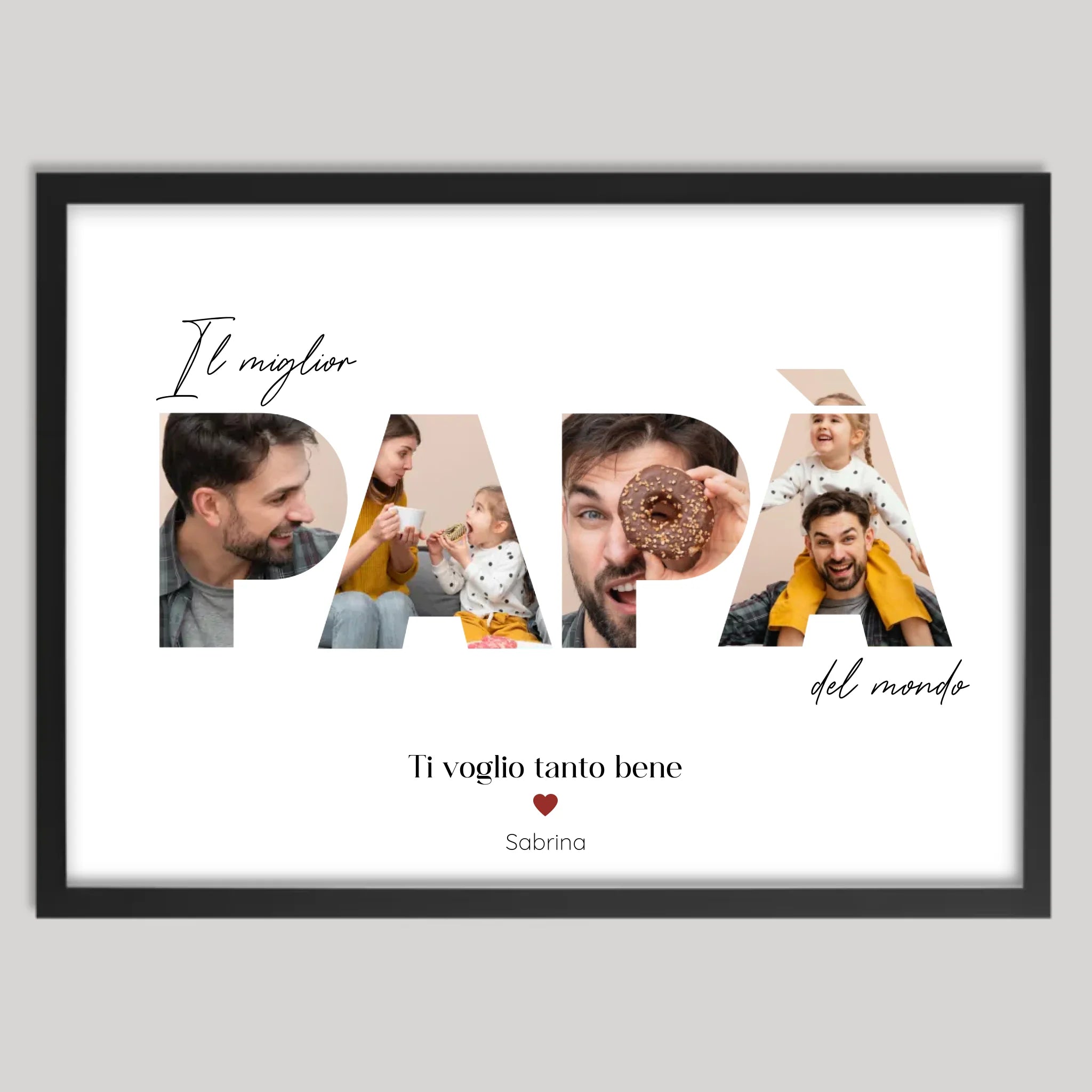 Cadre noir personnalisé cadeau