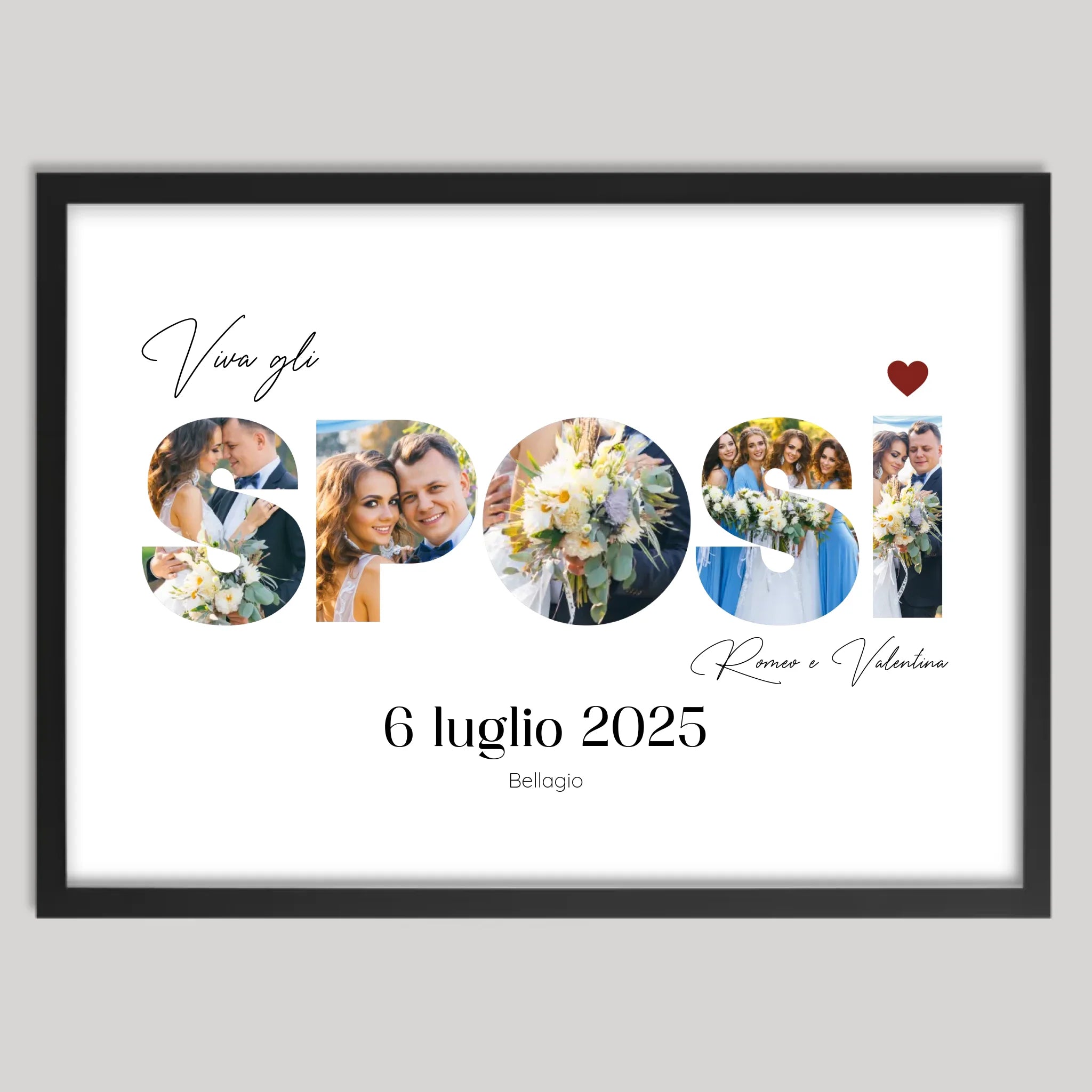 Cadre noir personnalisé cadeau