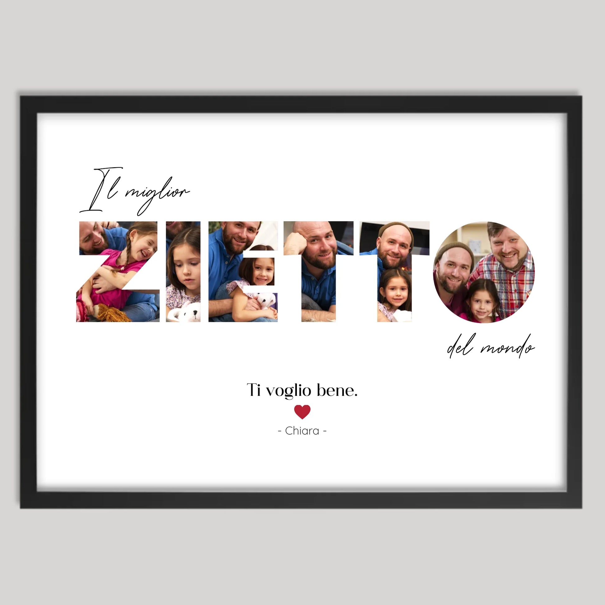 Cadre noir personnalisé cadeau