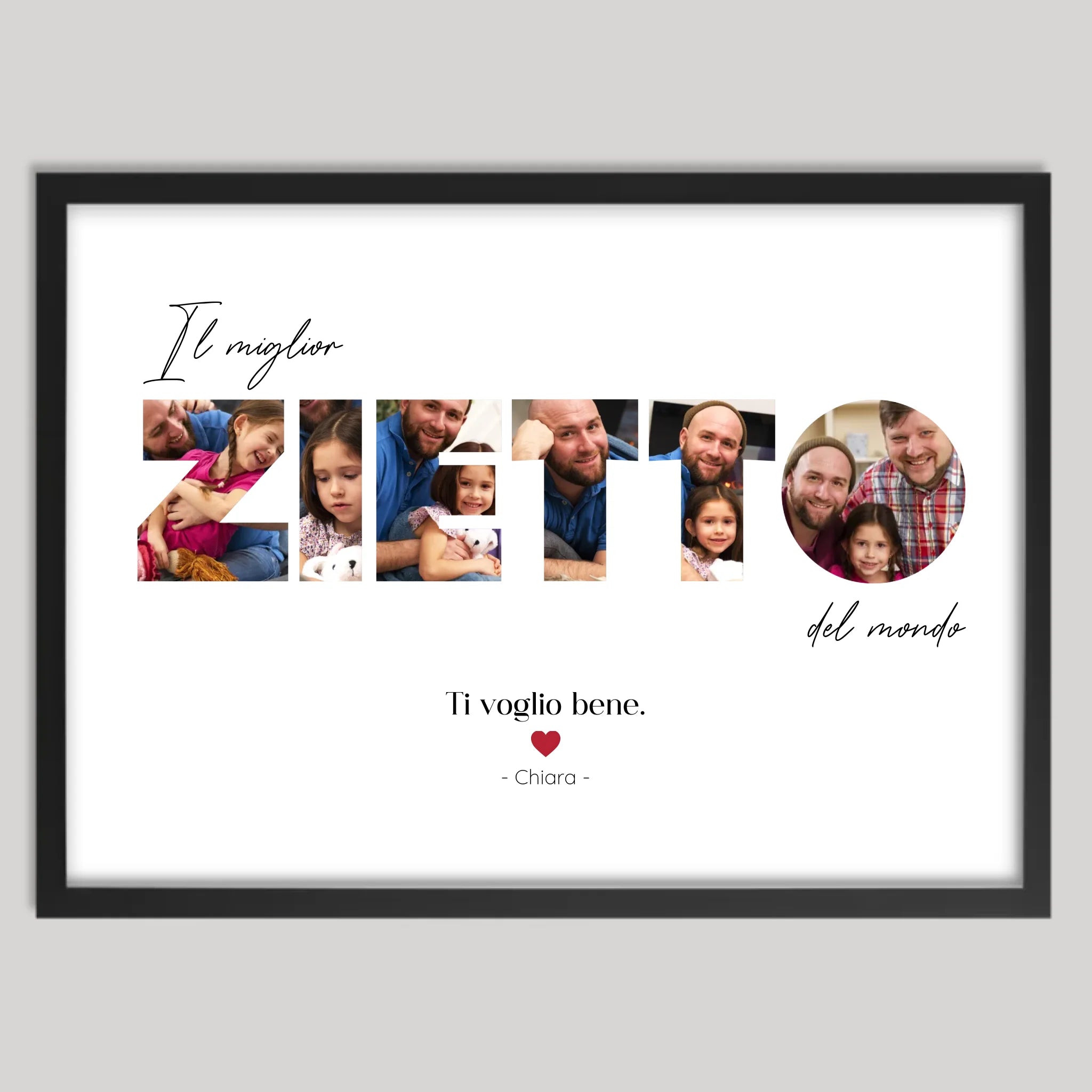 Cadre noir personnalisé cadeau