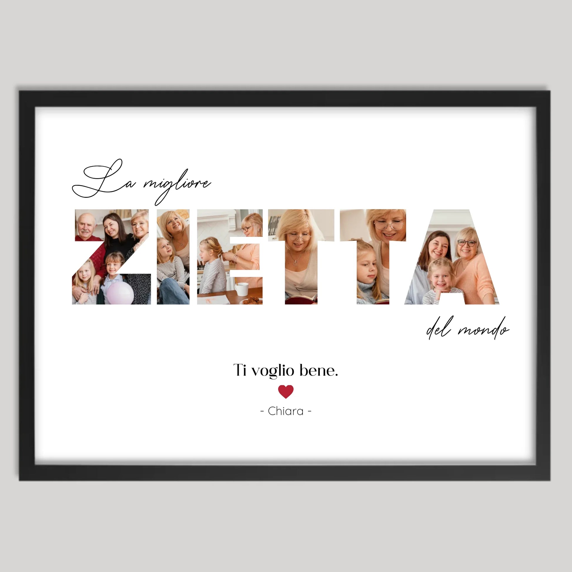 Cadre noir personnalisé cadeau