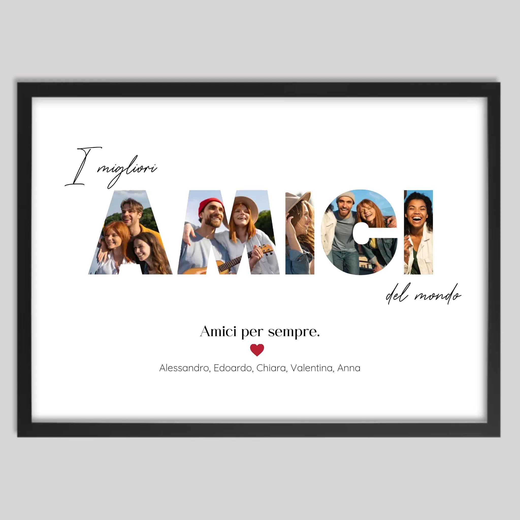 Cadre noir personnalisé cadeau