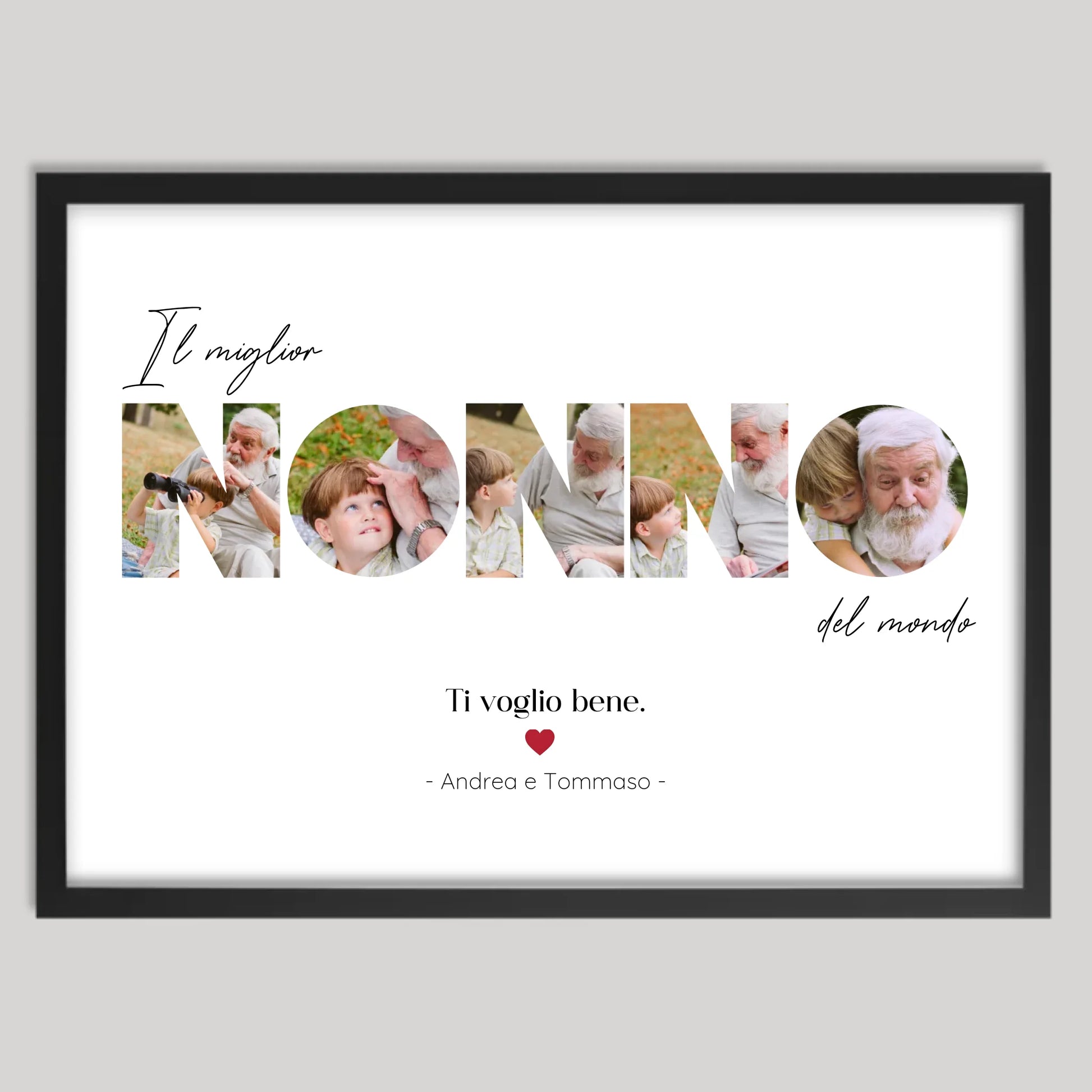 Cadre noir personnalisé cadeau