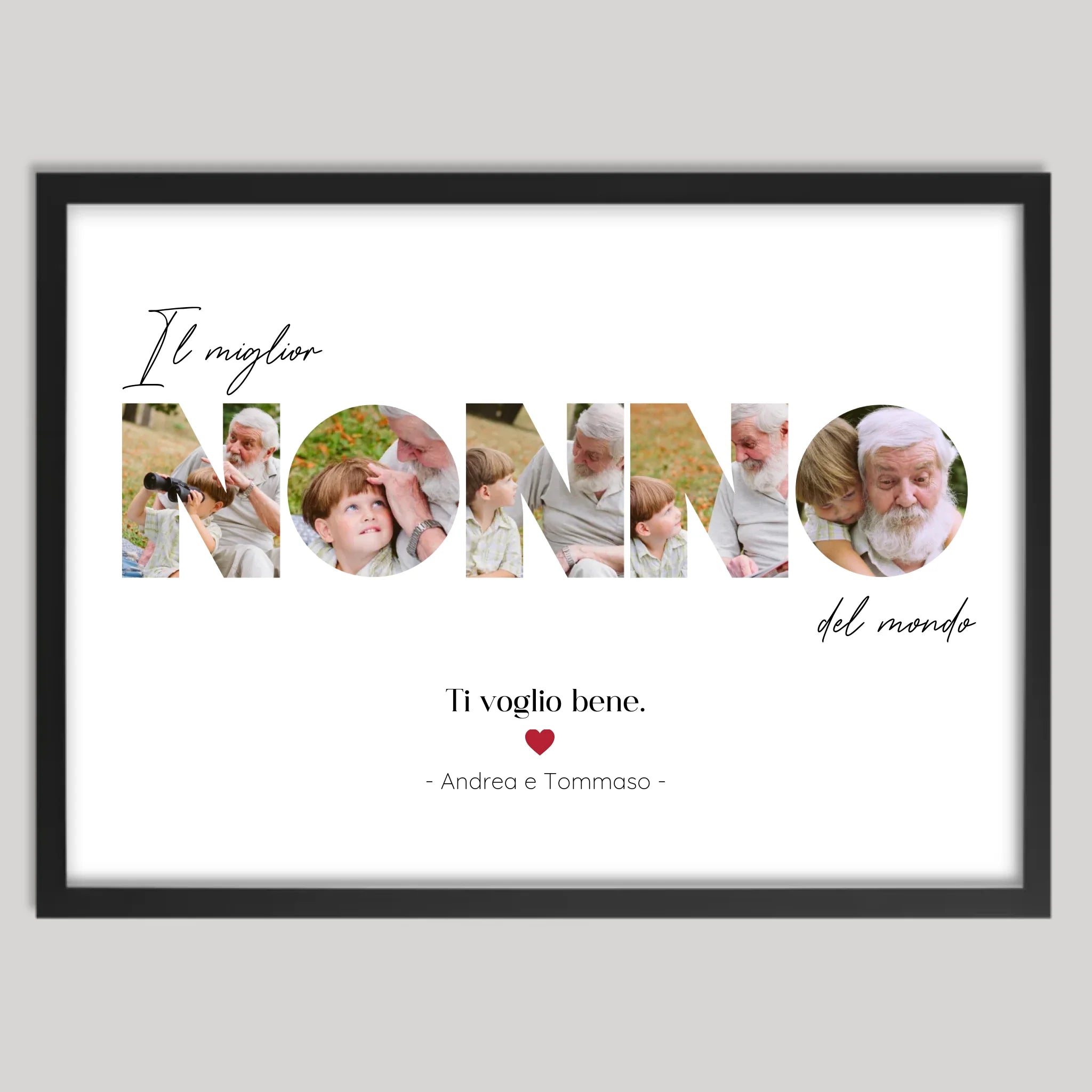 Cadre noir personnalisé cadeau