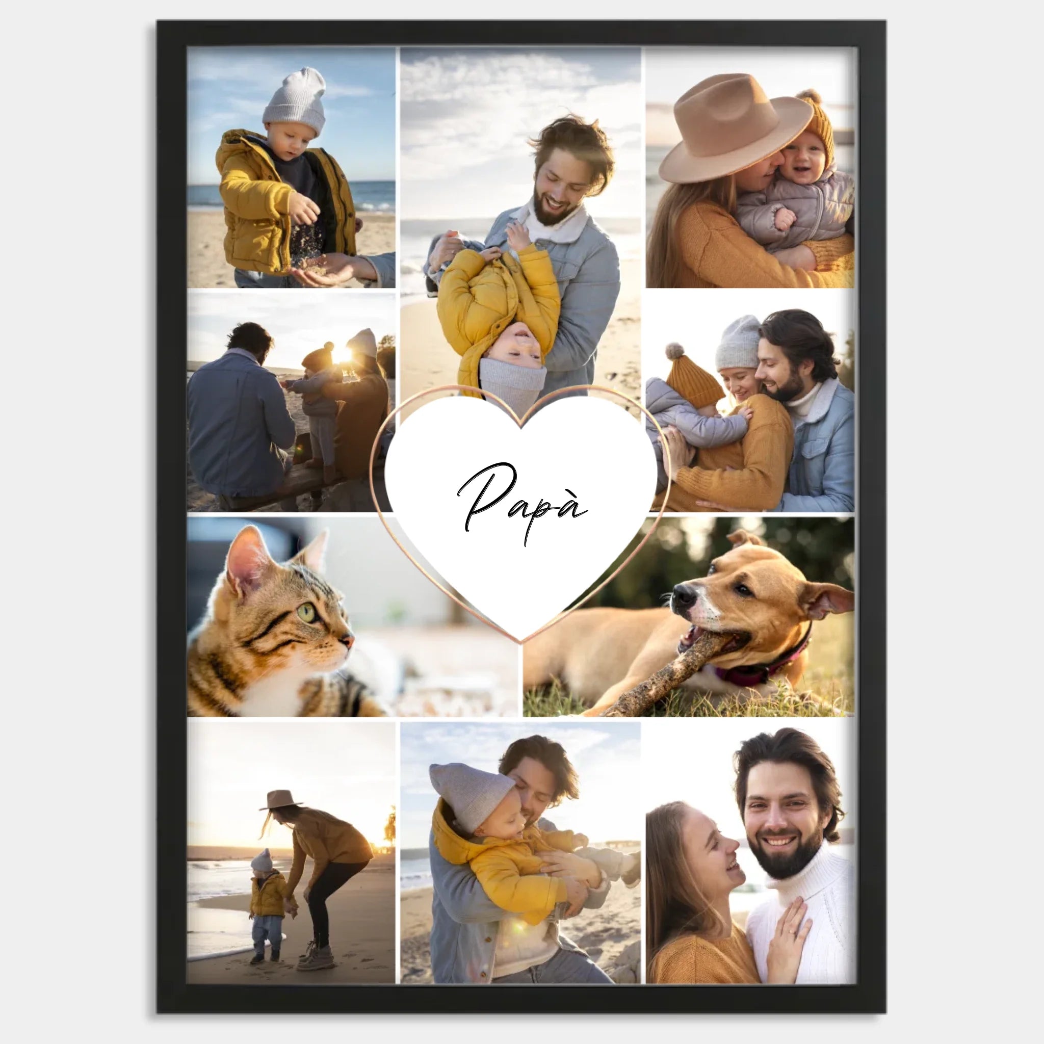 Cadre bois noir personnalisé cadeau